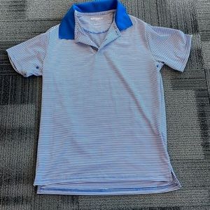 Blue and white Bonobos Performance Golf Polo